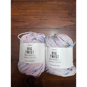 Big Twist Favorite Cotton Yarn Confetti Cake 2 Skeins 100% Cotton Medium 4 316yd
